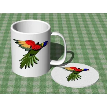 Pelisport Hrnek s papouškem s filcovým podtáckem