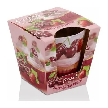 Svíčka BARTEK CANDLES svíčka ve skle Fruits Muffins 115 g - Cherry and Strawberry
