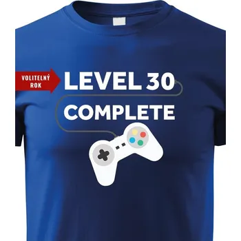 Chlapecké tričko Dětské tričko k narozeninám - Level complete, Barva Modrá, Velikost 134 cm/8 roků, Canvas Dětské tričko Bezvatriko.cz 0773