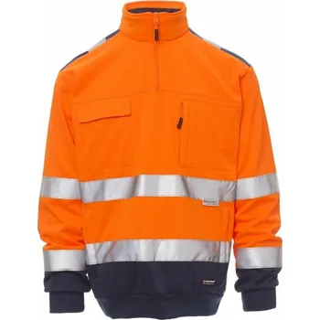 Pánská mikina PAYPER VISION HiVis mikina fleece ORANŽOVÁ - v. 4XL