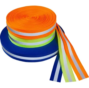 Reflexní našívací páska - š. 30 mm - oranžová - balení 5 m