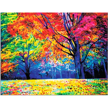 Diamantové malování TSvetnoy TSvetnoy, LG229e, Diamond painting - diamantové malování, 40 x 50 cm, Podzimní les