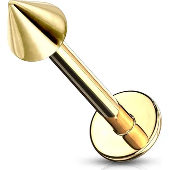 Piercing Šperky4U Pozlacená labreta - kónus - LB01052-1610