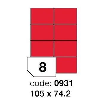 Kancelářské potřeby Samolepící etikety Rayfilm Office 105x74,2 mm 300 archů, fluo červená, R0132.0931D