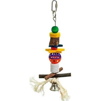 Hračka pro ptáka Karlie Hračka pro ptáky z přírodních materiálů se zvonečkem 27cm