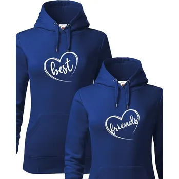 Dámská mikina Dámská/Dětská mikina Best Friends se srdcem, Barva Modrá, Canvas Dvě dámské mikiny, Velikost 1 S, Velikost 2 110-116 Bezvatriko.cz 0524