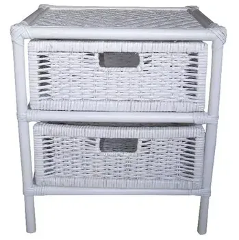 Komoda Ratan-klub Ratanový prádelník 2 zásuvky bílý ratan