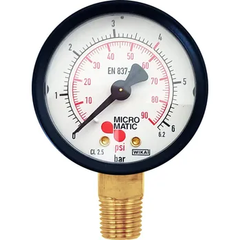 pumpička Manometr N2, CO2 - 6 bar. pracovní tlak