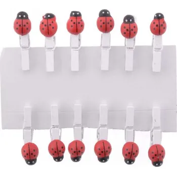 Kolíček s beruškou 3cm bílý