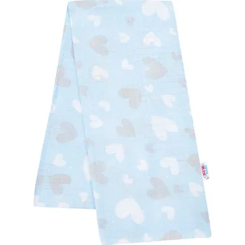 látková plena Bavlněná plena s potiskem New Baby modrá srdíčka