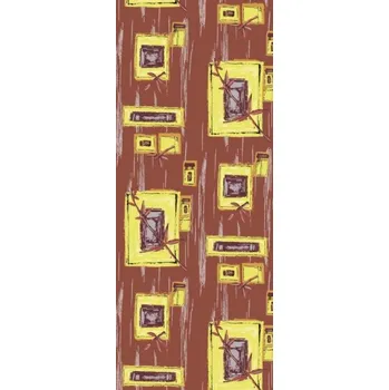 Látka - běžný metr ornament hnědý