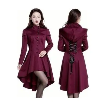 Dámský kabát Gotický kabát dámský Marion vínový