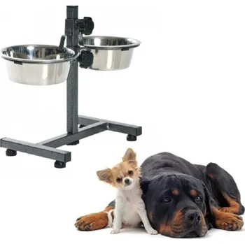 Miska pro psa PET FOOD NEREZOVÉ MISKY PRO PSY S NASTAVITELNÝM STOJANEM