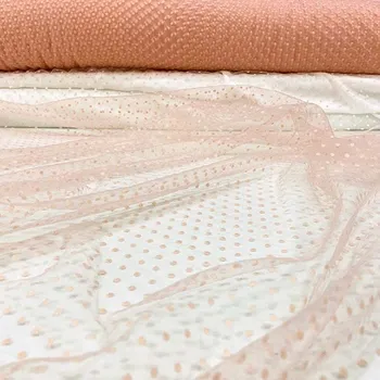 Tyl meruňkový, sametový puntík, š.155