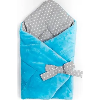 Zavinovačka Zavinovačka s mašlí - fleece - modrá - šedé hvězdy