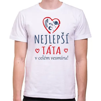 Pánská móda Tričko - Nejlepší táta v celém vesmíru!, Barva látky tyrkysová modrá, Střih Pánsky/UNISEX, Velikost S