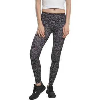 Dámské legíny legíny Urban Classics AOP/TB3786 - Hibicus Black XS