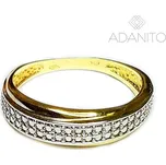 Zlatý prsten z kombinovaného zlata se zirkony