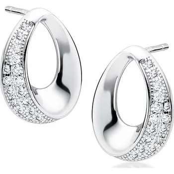 Náušnice Stříbrné náušnice ve tvaru kapičkek se zirkony - Meucci SLE109