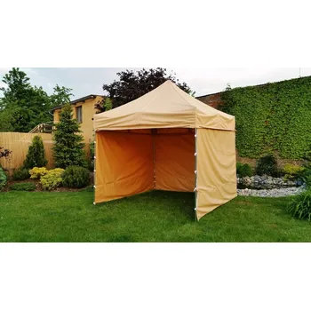 Zahradní stan Nůžkový stan 2x3 PROFI STEEL + 3 boky, 2 vaky, markýza - 23 barev - Béžová