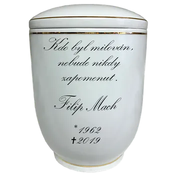 Smuteční dekorace Diamant text 6 26.5 cm porcelán