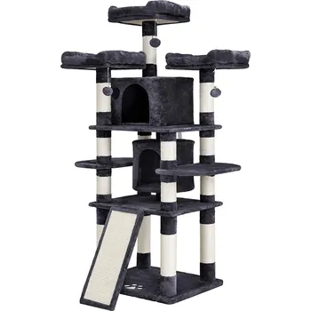 Recenze EmaHome Kočičí strom 60 x 55 x 172 cm kouřově šedý