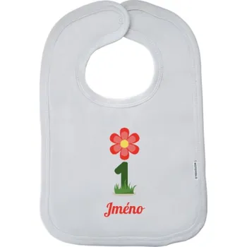 Bryndák Dětský bryndák New Baby Moje první narozeniny s kytičkou