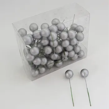 Vánoční dekorace Koule zápich pvc 72ks/1,5cm stříbrná (D44-93001-15-1JB/S)