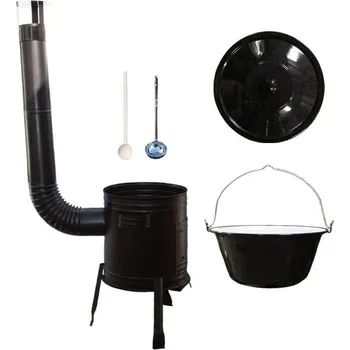 Kempingové nádobí Smaltovaný kotlík 30 L (1,2 mm) + kovová kotlina 45 CLASSIC (KOV)