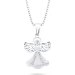 biju Řetízek z chirurgické oceli+přívěsek, anděl se zdobenými křídly a zirkony 3001331
