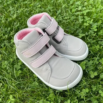 Capáčky Baby Bare Shoes Febo Fall Grey/Pink Velikost: 23