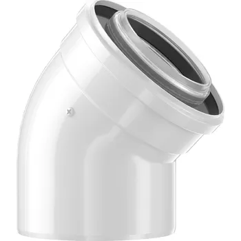 Kouřovod Bosch Koleno 80/125 - 45° PP/oc (dříve AZB 608/1)