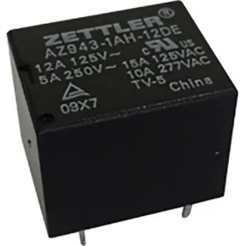 Cívka Zettler Electronics, AZ943-1CH-5DE relé do DPS, monostabilní, 1 cívka, 30 V/DC, 300 V/AC, 15 A, 1 ks
