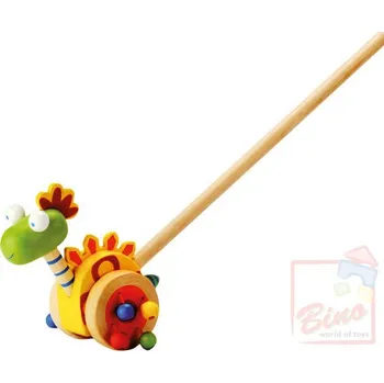 Dřevěná hračka Bino DŘEVO Jezdík Dinosaurus (dřevěná hračka)