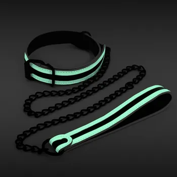 BDSM obojek NS Novelties GLO In The Dark Bondage Collar and Leash