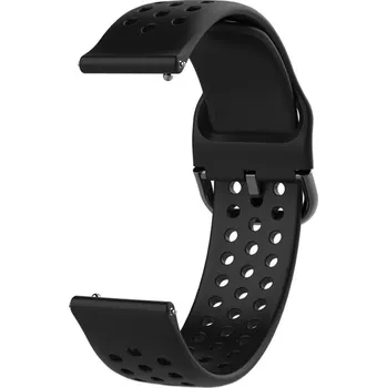 Příslušenství k chytrým hodinkám Silikonový sportovní řemínek 22mm se sponou pro hodinky Samsung / Huawei / Xiaomi / Garmin Barva: Černá