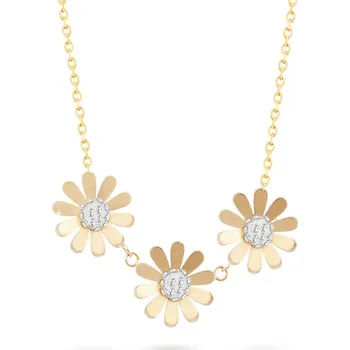 Řetízek biju Řetízek z chirurgické oceli+přívěsek, pozlacen 18K květiny se zirkony 3001356