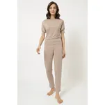 Luisa Moretti Dámské bambusové pyžamo MIA, Béžová, V dárkovém boxu, Bambusové vlákno 100%, Krátký rukáv - vel. XL
