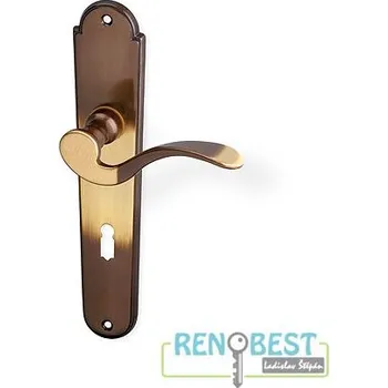 Dveřní kování AC-T Dveřní kování KAMPA bronz Rozteč: 90 mm, Provedení: pro klíč - BB, Povrchová úprava: bronz