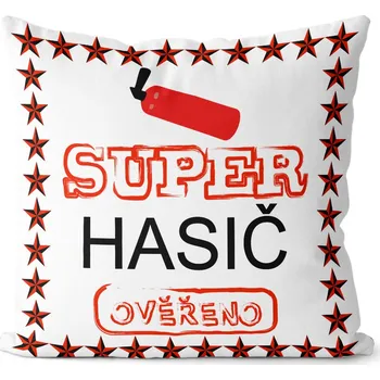 Dekorativní polštářek Polštář Super hasič (Velikost: 40 x 40 cm)
