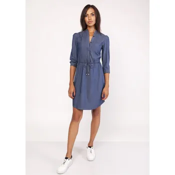 Dámské šaty Džínové šaty s jemným stojáčkem SUK154 Barva: Džínová, Velikost: S