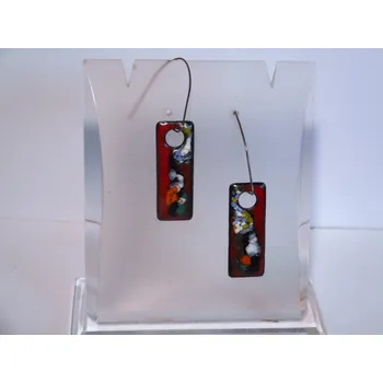 Náušnice Smaltované náušnice č.11 Barva: Oranžová