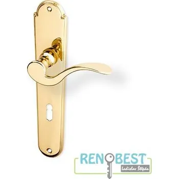 Dveřní kování AC-T Dveřní kování KAMPA mosaz Rozteč: 90 mm, Provedení: pro klíč - BB, Povrchová úprava: mosaz