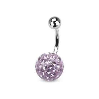 Šperk Šperky4U Piercing do pupíku s kamínky Crystals From Swarovski® VIOLET - BS01015VI-06