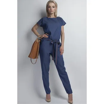 Dámský overall Dlouhý overal s páskem a krátkým rukávem KB107 Barva: Džínová, Velikost: XL