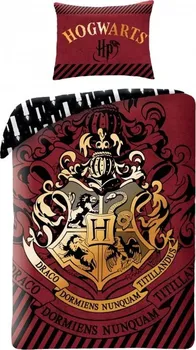 Ložní povlečení Halantex Harry Potter Hogwarts červené 140 x 200, 70 x 90 cm zipový uzávěr