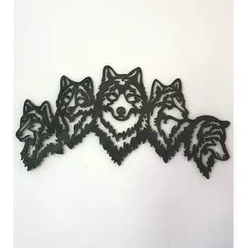 Obraz Pět vlků obraz - Tmavě hnědá lazura