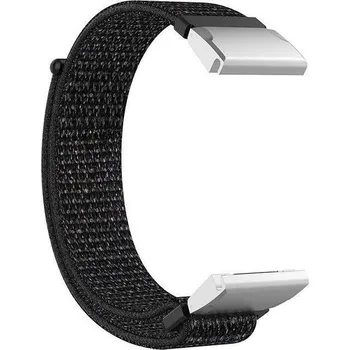 Ostatní příslušenství k chytrým hodinkám eses Nylonový řemínek pro Garmin - Černý, Stříbrný QuickFit 26 mm