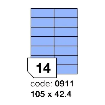 Samolepící etiketa Samolepící etikety Rayfilm Office 105x42,4 mm 300 archů, matně modrá, R0123.0911D