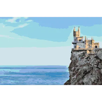 Malování podle čísel - Vlaštovčí hnízdo Velikost: 40x60cm, Rámování: Pouze srolované plátno